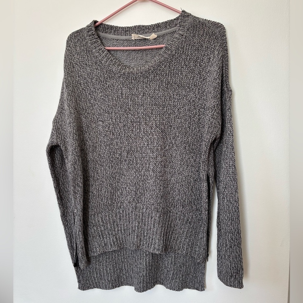 🎉4/30$🎉 Vintage Gray Women's Sweater with Side Zipper – Size Large 🌫️